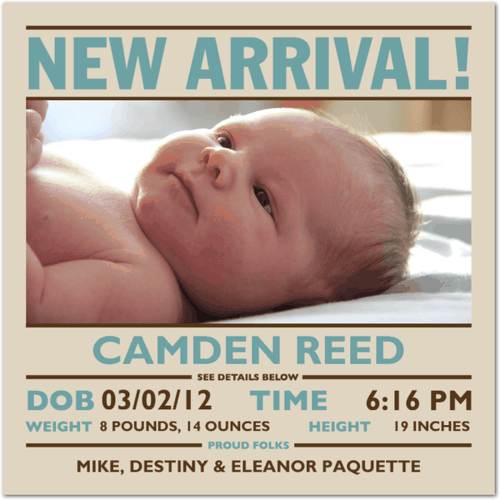 Tiny Prints Birth Announcement