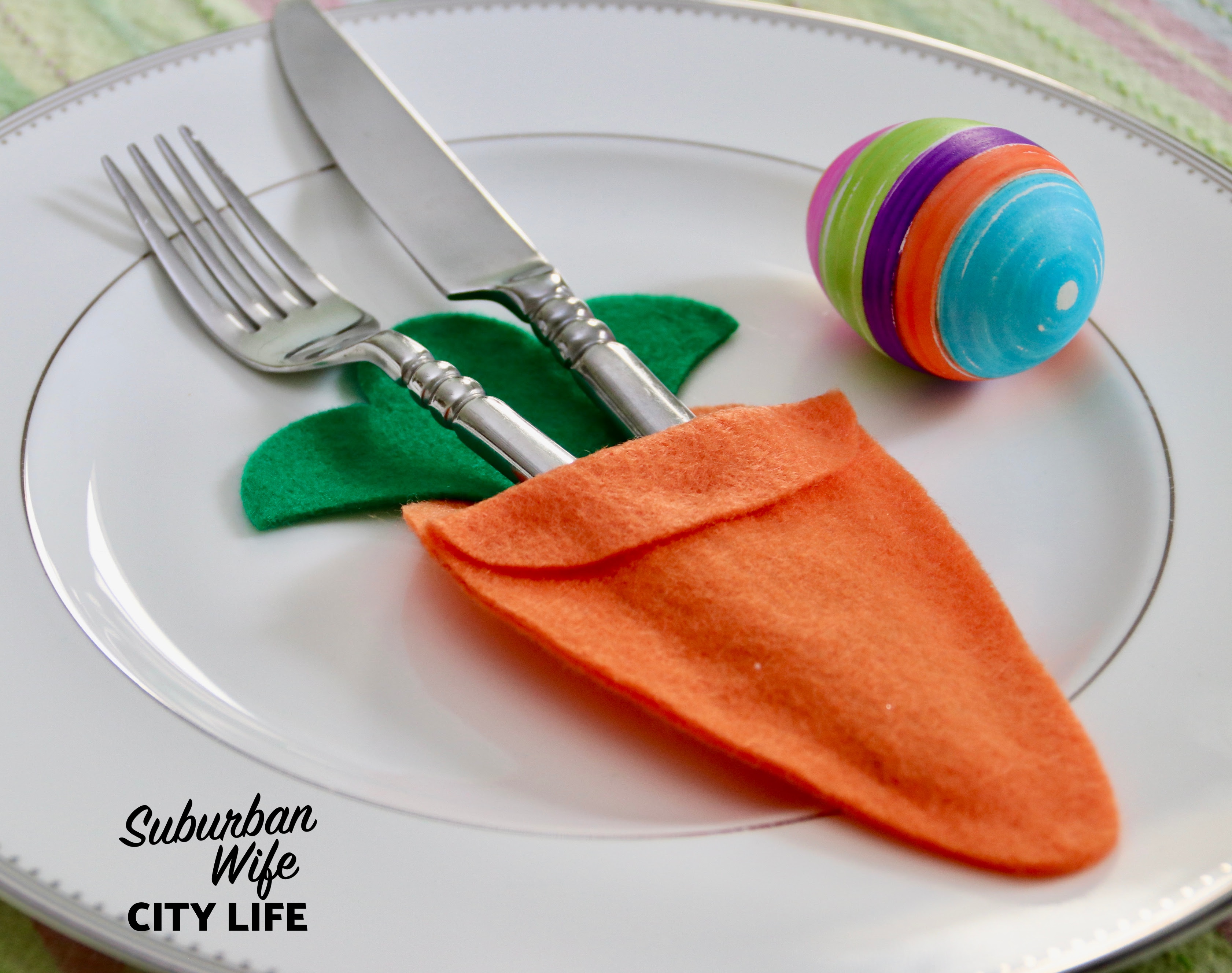 Diy Easter Carrot Flatware Decoration Suburban Wife City Life