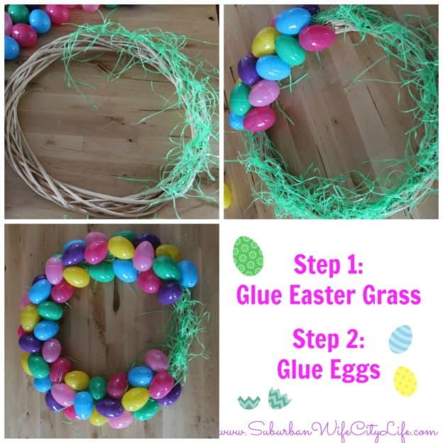 Easter egg wreath steps