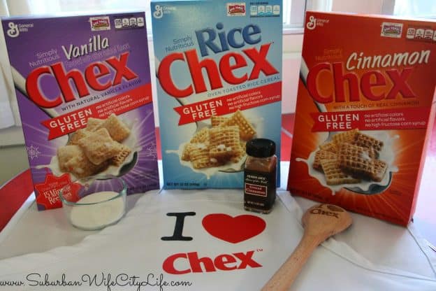 Snickerdoodle Chex mix supplies