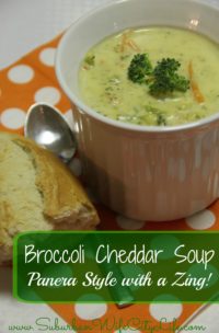 Broccoli Cheddar soup Panera Style with a Zing