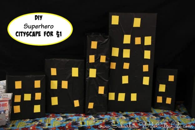 DIY Superhero cityscape for $1