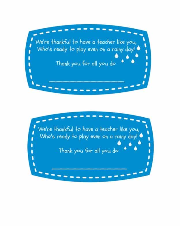 "Free Printable Teacher Umbrella Gift"