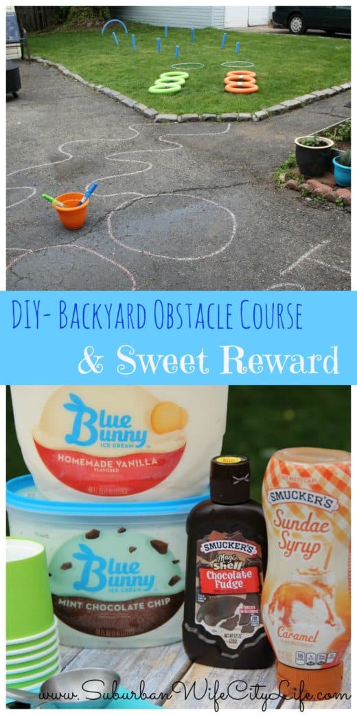 Backyard Obstacle Course and Sweet Finish with Blue Bunny and Smucker's