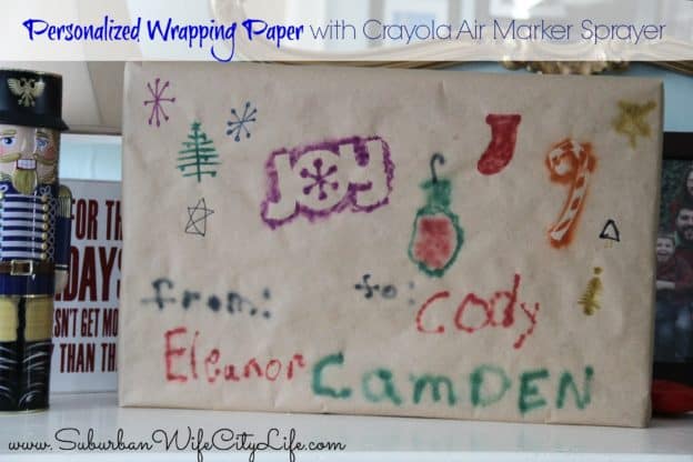 Personalized Wrapping Paper with Crayola Air Marker Sprayer
