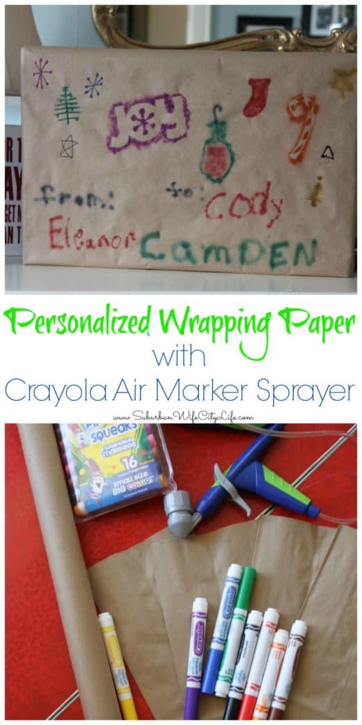 Personalized Wrapping Paper with Crayola Air Marker Sprayer