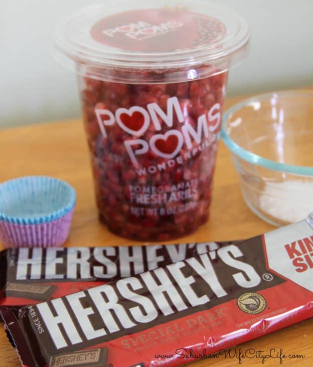 Supplies for Chocolate Pomegranate Bites