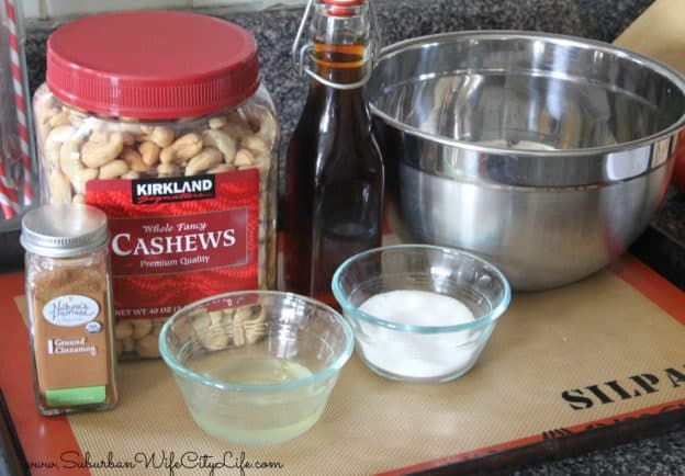 Supplies for Vanilla Cinnamon Sugar Cashews
