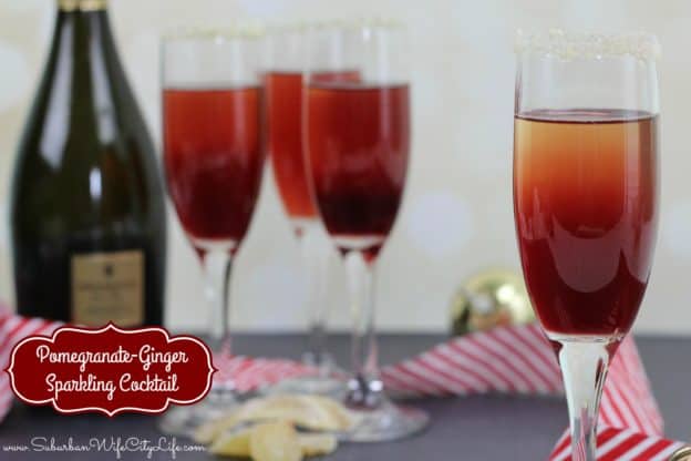 Christmas Cocktail Pomegranate-Ginger Sparkling Cocktail