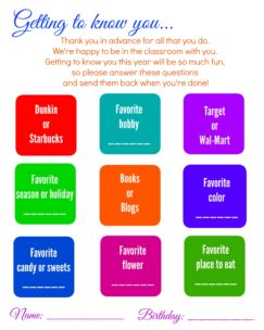 Getting to know your teacher