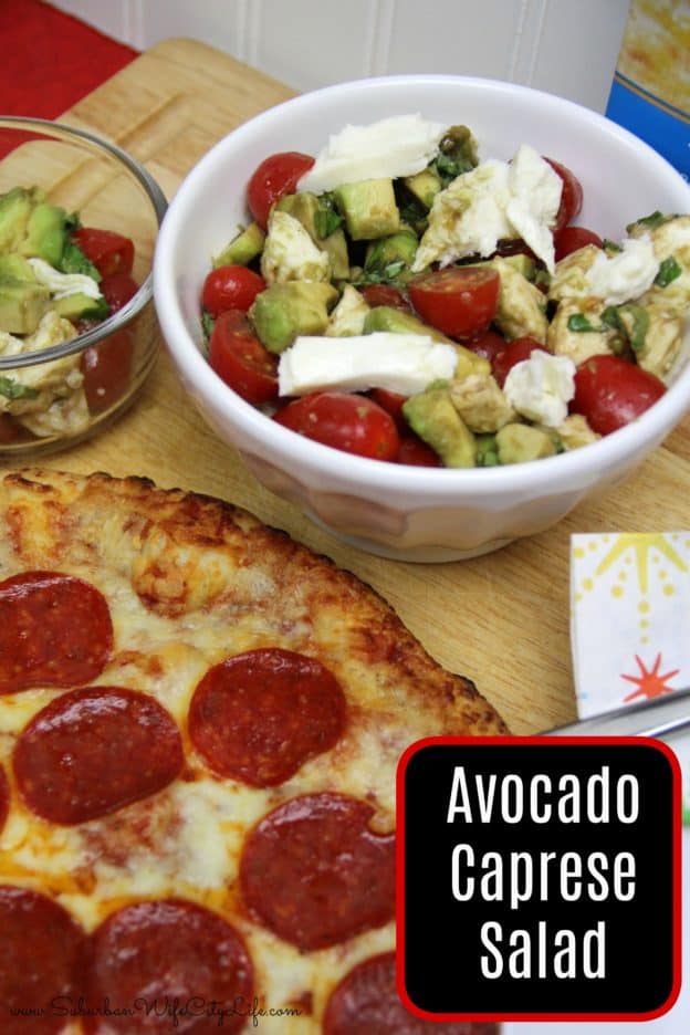 Avocado Caprese Salad #BaronessPatches #ad