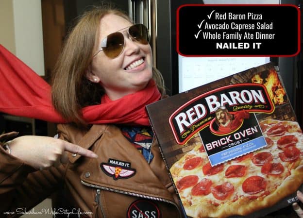 Red Baron Pizza, Avocado Caprese Salad