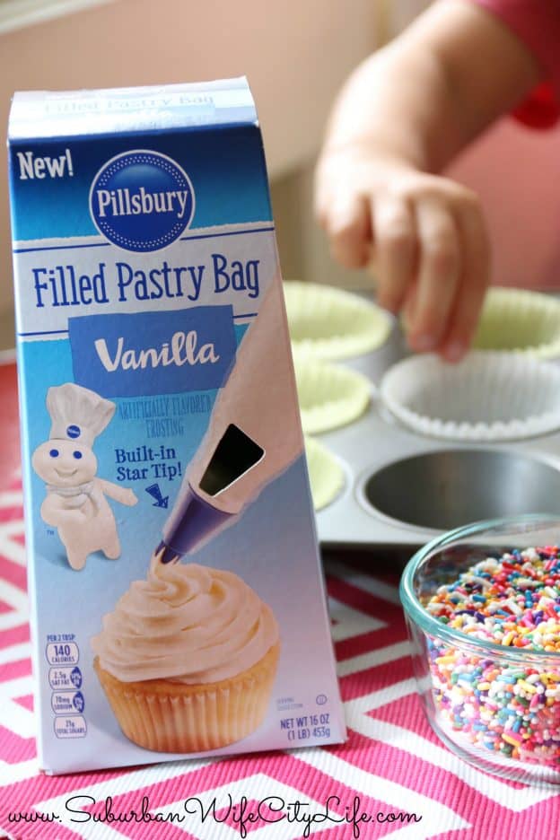 Surprise Cupcakes topped with Pillsbury Filled Pastry Bag