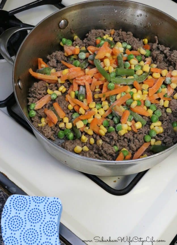 Tater Tot Hot Dish add mixed vegetable