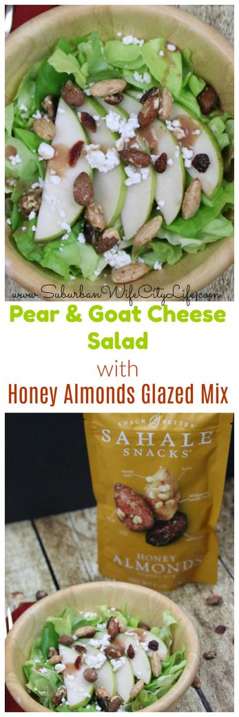 Pear & Goat Cheese Salad with Honey Almonds Glazed Mix