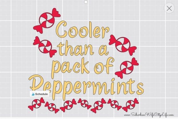 Cricut Design for Cooler than a pack of peppermints shirt