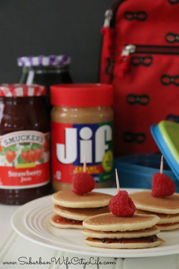 Mini Pancake PB&J Sandwiches