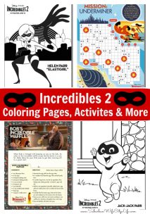 Incredibles 2 Coloring Pages, Activities & More #Incredibles2