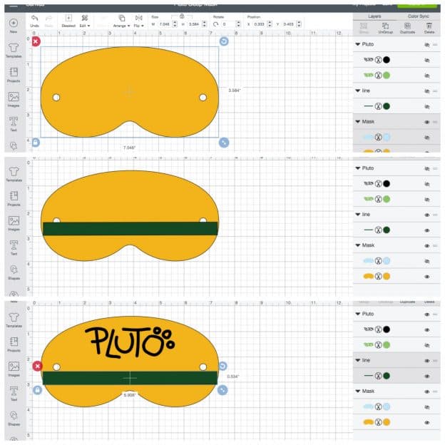 Pluto Sleep mask Cricut