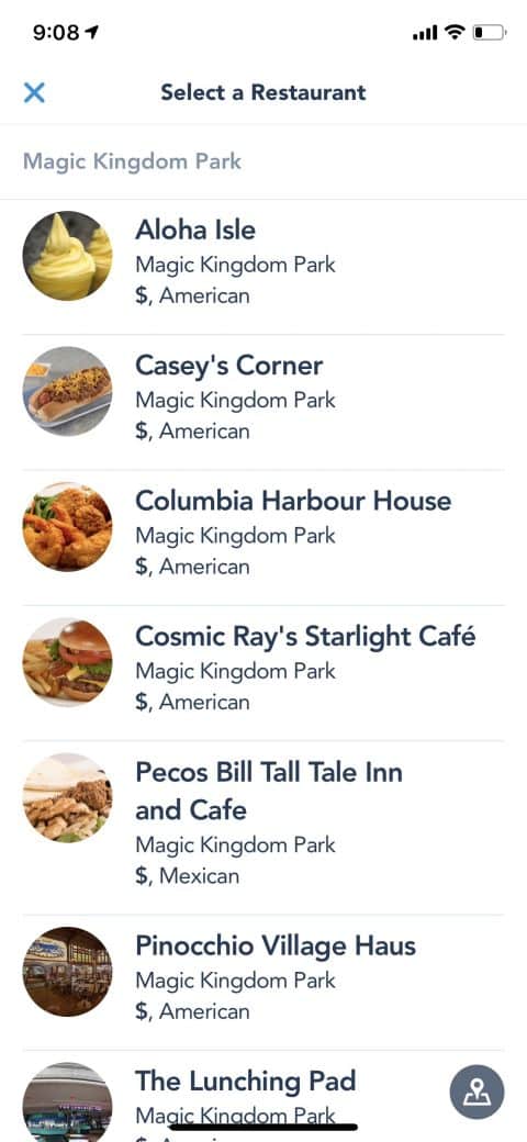 Mobile Ordering Restaurants at Disney