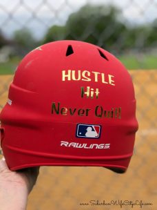 Hustle Hit Never Quit Softball Helmet