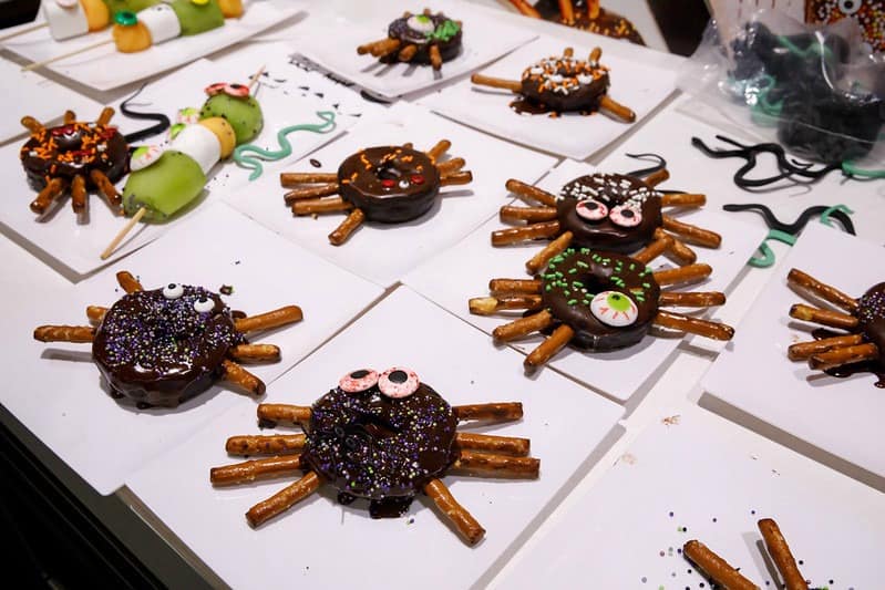 Parents gives great fun food ideas like Spider Donuts
