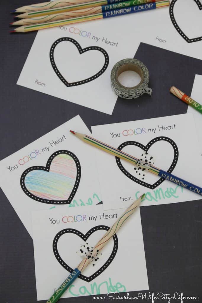 Free Printable Heart Valentine Cards To Give With Pencils » A Home