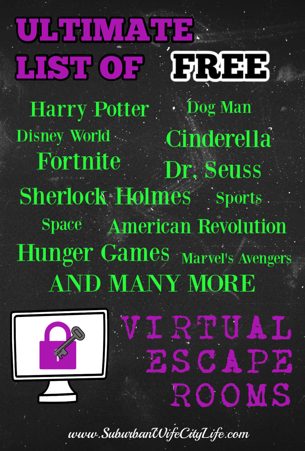 Ultimate List of FREE Virtual Escape Rooms Suburban Wife, City Life